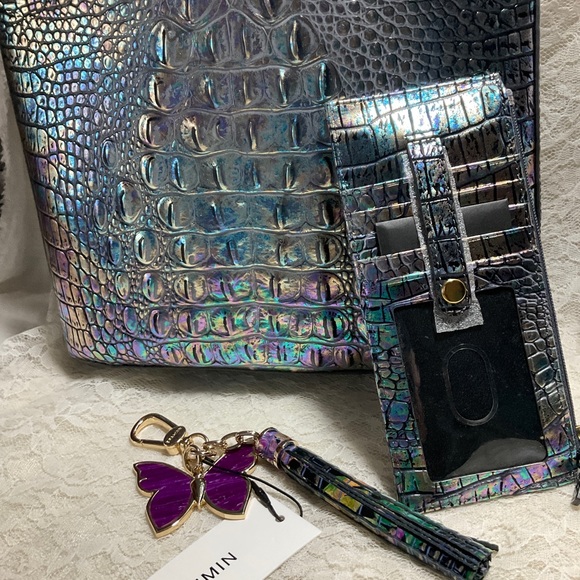 $FIRM$ NO OFFERS NWT 3pc MOTHER OF PEARL CROSSBODY WALLET & VISIONARY BUTTERFLY - Picture 4 of 10